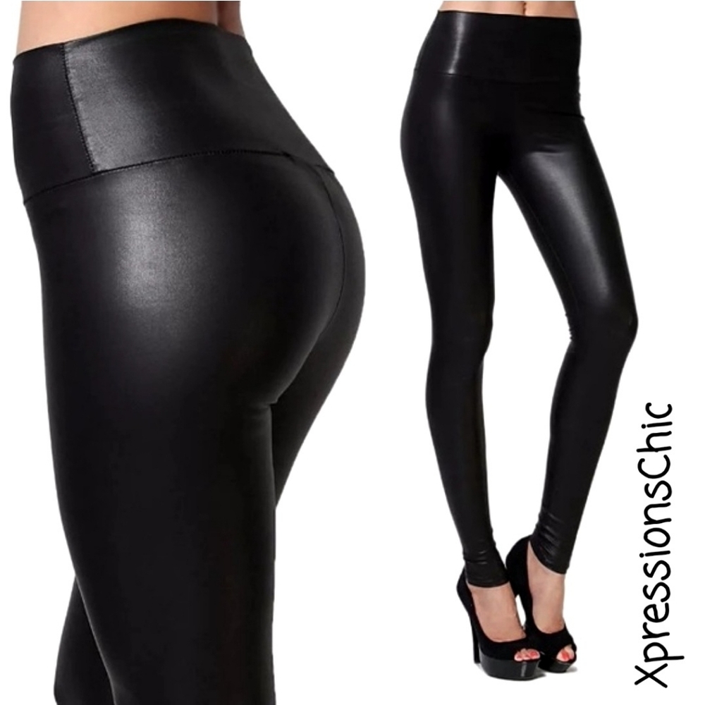 High Waist Faux Leather Leggings